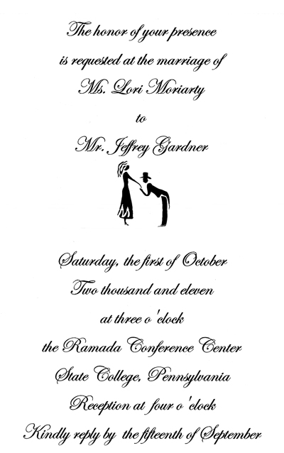 Lori and Jeff's Wedding Invitation